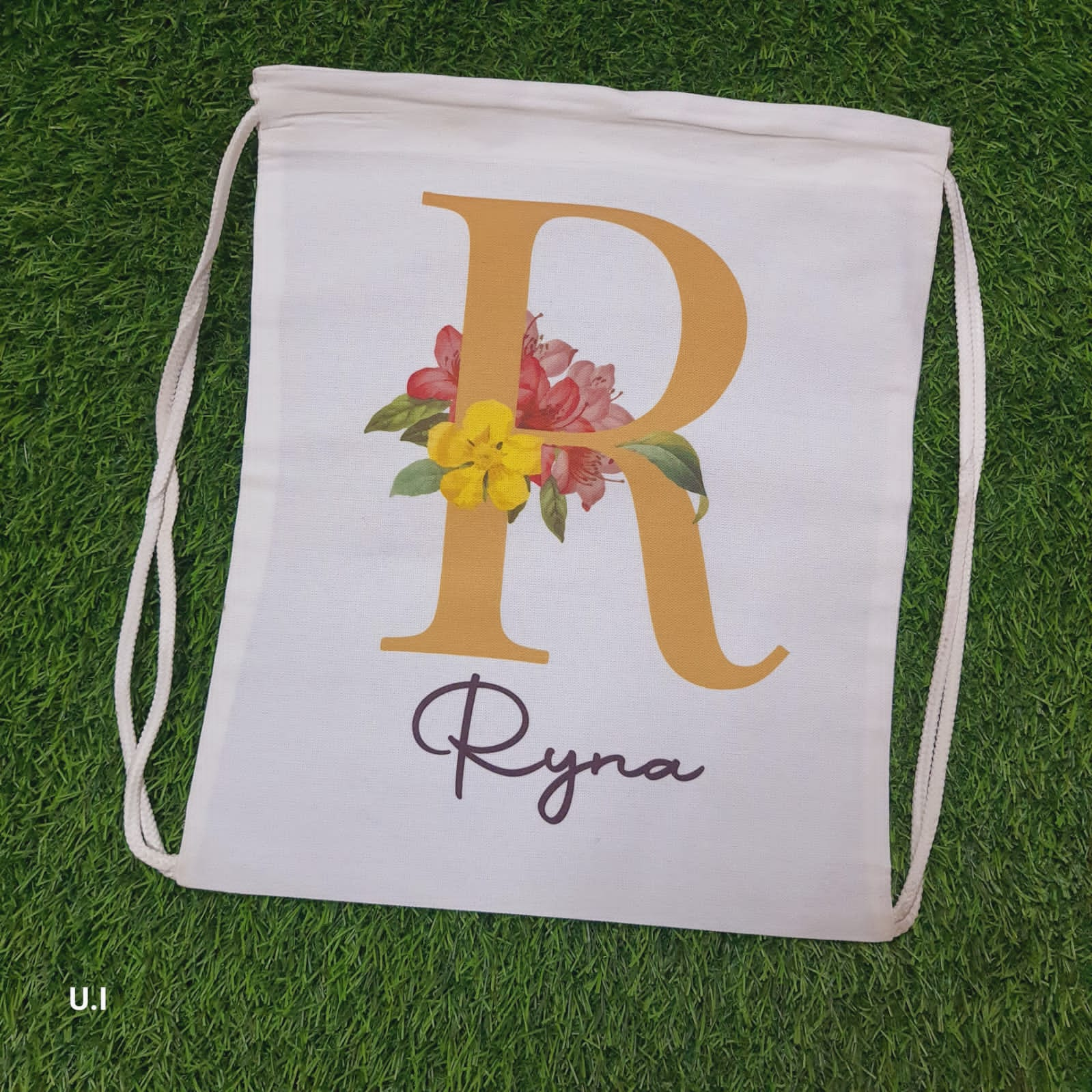 Personalized drawstring bag(Alphabet) - Name fame