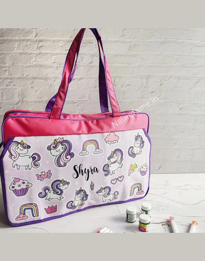 Personalized Jumbo Art Bag For Kids – Unicorn